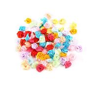 Katnetoly 100 PZ/Mini Handmade Rosette a Nastro Rosette Fiore Appliques di Fiori per la Decorazione di Cerimonia Nuziale Accessori da Cucire Artigianali