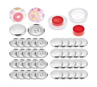 Katnetoly 100 Set Kit Bottoni di Copertura con Strumenti, Kit per Creare Bottoni in Tessuto, Bottoni con Retro Piatto Rivestiti in Tessuto Durevole e Facile da Usare B