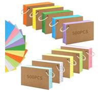 Katnetoly 1000 Set di Flashcard A Righe Colorate da 3x5 Pollici con Anelli, Sussidi Didattici Perfetti per Studenti Ed Educatori