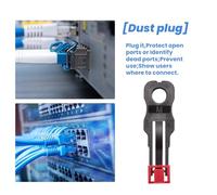 Katnetoly 100PZ Rosso RJ45 Port Ethernet LAN Hub Anti Dust Cover Plug cap Blockout Protector con Serratura e Chiave Proprietarie