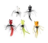 Katnetoly 10Pcs Fly Fishing Poppers, Topwater Esche da Pesca Crappie Bluegill Panfish Trota Salmone Persico Mosche