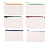 Katnetoly 10Pcs per Trucco nel Tela con Cerniera nel Tela Astuccio Portamatite Artigianali DIY per Viaggi Scuola Artigianale DIY Cerniera Colorata