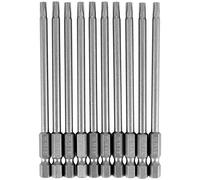 Katnetoly 10PZ Punte di Cacciavite di Sicurezza Torx T20 Con Codolo Esagonale da 1/4 di Pollice, Lunghezza 100 Mm, Grigio