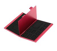 Katnetoly 12 in 1 Scatola di Immagazzinaggio in Alluminio Sacchetto di Carta del Supporto della Cassa di Grande capacità per 4 X SD Micro-Type SD Sdhc Sdxc Mmc 8 X Tf Sim Card (Rosso)