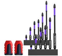 Katnetoly 12 Pezzi Ad Alta Durezza e Forte Punta Magnetica Anti-Shock Forte Punta Magnetica Antiscivolo Punte per Cacciavite Magnetico Nere