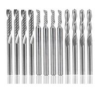 Katnetoly 12 Pezzi Di Fresa nel Metallo Duro, 4PZ Di 0,32 Cm per Cnc Fresa Doppia Scanalatura Laterale 8PZ 1 Fresa Monotagliente Scanalata (2 Tipi) per Nylon, Resina, Abs, Acrilico, Pvc,Mdf