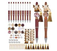 Katnetoly 12 Pezzi di Penne Perline Stile Penne per Perline Sfuse con 50 Pezzi di Penne per Perline In Colori Assortiti Kit per Creazione Fai-Da-Te Facile Installazione