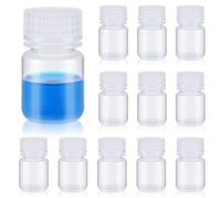 Katnetoly 12 Pezzi Flaconi per Pillole, Flaconi per Reagenti A Bocca Larga, Contenitori per Campioni In Plastica con Tappi A Vite, 1 Oz 30 Ml