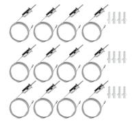 Katnetoly 12 Set di Cavi di Sospensione per Garage Esagonali, Catene di Sospensione In Acciaio, Connettore per Luce A D'Ape, Metallico per Ciondolo, 2 M