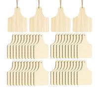 Katnetoly 120 Pezzi Etichette per Orecchie di Mucca In Legno Etichette per Mucche Appese In Legno Non con Corde per Decorazioni Fai-Da-Te per Feste di Natale