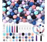 Katnetoly 121 Pezzi di Perline in Silicone per Kit per Realizzare, Perline Multicolori Perline Sfuse in Silicone per Collane, Braccialetti DIY