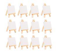 Katnetoly 12PZ Artisti Mini Cavalletto + 3 Pollici X 3 Pollici Mini Tela Set Pittura Bambini DIY Disegno Piccolo Cavalletto da Tavolo per La Scuola