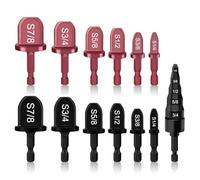 Katnetoly 13 Pezzi Kit di Riparazione per Condizionatore D'Aria Nero & Rosso Vino 1/4Pollici, 3/8Pollici, 1/2Pollici, 5/8Pollici, 3/4Pollici, 7/8Pollici, Espansore per Tubi con Flangiatura In Rame