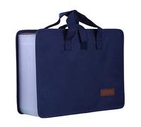 Katnetoly 13 Tasche Expander Cartella Portadocumenti Organizer per Documenti con Manico capacità Formato A4 Organizer per File Un Fisarmonica Blu Scuro