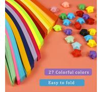 Katnetoly 1350 Fogli di Strisce di Carta per Stelle, 27 Colori Assortiti di Carta per Stelle, Carta per Stelle su Entrambi I Lati, per Bambini e Adulti