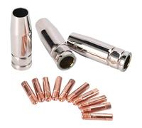 Katnetoly 13Pcs Torcia Di Saldatura Mig Mig Aircooled MB 15AK Puntale Di Contatto Ugello Per Gas 0.8mm Welder Shield Shroud Tip Kit Di Ugelli