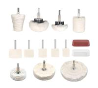 Katnetoly 14 Pezzi di Ruote Lucidanti per Trapano, Kit di Ruote Lucidanti per Lucidatura, per Alluminio, Acciaio Inossidabile, Cromo, Metallo, Vetro