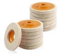 Katnetoly 14 Pezzi Ruota di Lucidatura In Feltro di Lana 4 Pollici Arancione per Smerigliatrice Angolare da 100, Ruota di Lucidatura In Lana