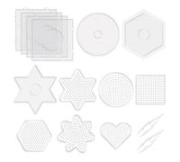 Katnetoly 15 Pezzi da 5 mm Perline Fuse Forati Forati In Plastica Forati Trasparenti Kit Modello Forniture per Perline