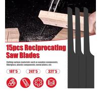 Katnetoly 15 Pezzi di Lame di Ricambio per Seghetto Alternativo Ad Aria Compressa, Lame per Seghetto Alternativo Ad Aria Compressa (18TPI, 44TPI, 32TPI)