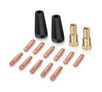 Katnetoly 15 Pezzi Kit di Saldatura MIG Ugello Gas con Nucleo di Flusso 0,8 mm Punte di Saldatura In Accessori di Ricambio per Saldatore MIG