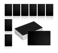 Katnetoly 150 Pezzi Biglietti da Visita In Metallo, 1/64 Pollici di Spessore 3,4 X 2 Pollici Materiale per Incisione In Alluminio per Biglietti da Visita DIY Nero