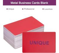 Katnetoly 150 Pezzi Biglietti da Visita In Metallo, 1/64 Pollici di Spessore 3,4 X 2 Pollici Materiale per Incisione In Alluminio per Biglietti da Visita DIY Rosso