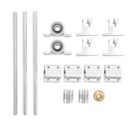 Katnetoly 15Pcs 200Mm Asse Ottico Guida Alloggiamenti In Lega Asse Della Guida Di Lega Asse A Vite Boccola Scorrevole Boccola Giunto Albero Parti Cnc