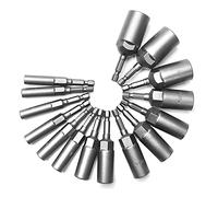 Katnetoly 15Pcs 80Mm Lunghezza Deepen Power Set di Punte per Avvitatore A Dado 5.5-19MM Adattatore Presa A Percussione per Elettroutensili 6.35MM Hex