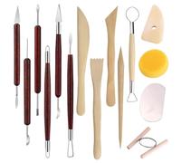 Katnetoly 15PCS Kit di Modellazione in Argilla per Intaglio di Ceramica Kit di Strumenti per la Scultura in Pasta Sintetica Kit di Strumenti in Argilla per Bambini Principiantiprofessionisti