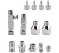 Katnetoly 15Pcs Set di Adattatori per Aerografo Kit Adattatore di Scollegamento un Sgancio Rapido per Aerografo Set di Connettori di Montaggio Connettore Femmina