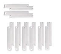 Katnetoly 16 Ciondoli per Connettori In Acciaio Inossidabile 304, Etichette Vuote Rettangolari Che Timbrano Etichette Vuote con 2 Fori per L'Incisione