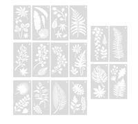 Katnetoly 16 Pezzi Foglie Stencil Foglio Riutilizzabile Pittura Stencil Foglio Stencil Parete Modello Foglia Modello Foglia Tropicale Riutilizzabile