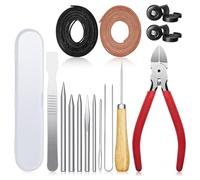Katnetoly 16 Pezzi Kit di Collegamento, Ago, Taglierina per Pelle, Punteruolo Antigraffio, per Set di Riparazione da Baseball e Softball 2