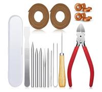 Katnetoly 16 Pezzi Kit di Collegamento, Ago, Taglierina per Pelle, Punteruolo Antigraffio, per Set di Riparazione da Softball da Baseball 1