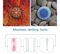 Katnetoly 16 Pezzi Mandala Punteggia Gli Strumenti per Dipingere Le Rocce Mandala Stencil Kit Strumenti per Scolpire L'Argilla con Stilo Un Sfera