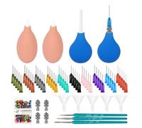 Katnetoly 164 Pezzi di Utensili per Decorare Argilla e Ceramica con Adattatore, Flacone di Smalto In Gomma e Imbuto, Pennello per Pittura