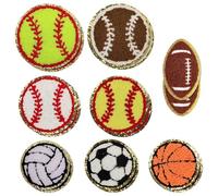 Katnetoly 16PCS Kit Toppe A Tema Patches Pallacanestro Calcio Baseball Calcio Pallavolo Set di Toppe Termoadesive per Riparazioni Fai da Te di Abbigliamento
