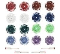 Katnetoly 16PZ Spazzole Abrasive un Disco con Setole Radiali un Spazzole Miste per Spazzole con Set di 4 Mandrini per Utensili Rotanti