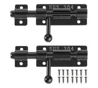 Katnetoly 2 Confezioni di Bulloni A Barile con Scrocco per Porte In Acciaio Inossidabile 304 con Foro per Lucchetto per Armadietto del Vino e Bagno