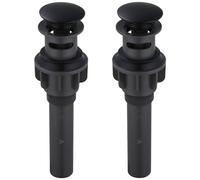 Katnetoly 2 Confezioni di Scarico del Lavandino del Bagno con Troppopieno, Tappo di Scarico A Pressione In ABS per il Lavandino del Mobile Lavabo.