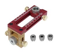 Katnetoly 2 In 1 Guida per Trapano Tassellatura Jig Letto Vite Punzone Localizzatore Lavorazione del Legno Foro Trapano Set 5 Fori 6/8/10/12/15 mm