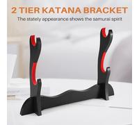 Katnetoly 2 Livelli Katana Samurai Sword Holder Appendiabiti Nero Appendiabiti in Cotone Rosso