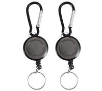 Katnetoly 2 Mulinello Badge Pc - Retrattile Ribalta Yoyo Ski Pass Id Carta Catena Chiave Colore: Nero Quantità: 2 Pezzi