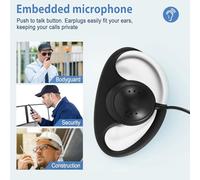 Katnetoly (2 Pack 2Pin Advanced D Shape Clip-Ear Ptt Headset Auricolare Mic per 2 Way Radio Gp88S Gp300 Gp68 Gp2000 Gp88 Gp1840 Cp1240 A8 A6 A10 A12