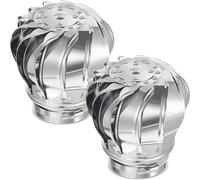 Katnetoly 2 Pezzi 110mm Ventilatore da Tetto Alimentazione Turbine Eoliche Presa D'Aria per Soffitta per Case Fabbrica Soffitta Fattoria Tappo di Sfiato A Prova di Perdite Ventilatore