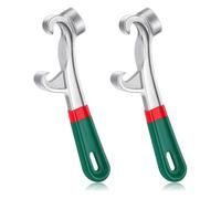 Katnetoly 2 Pezzi Apriscatole da 5 Apriscatole In Alluminio con Impugnatura In Gomma Antiscivolo Chiave per Coperchio Coperchio per Uso Domestico e Industriale