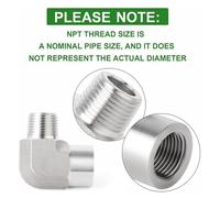 Katnetoly 2 Pezzi da 90 Gradi da 1/4 Pollice Npt Tubo Maschile A 1/4 Pollice Npt Femmina Street Elbow Stainless Barstock Fit Barstock