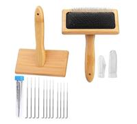 Katnetoly 2 Pezzi di Carda di Lana, Carda a Mano per per Infeltrimento Ad Ago di Lana Carda di Lana in Legno per Infeltrimento Ad Ago con Ago di Lana