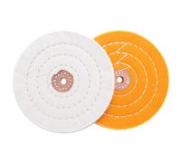 Katnetoly 2 Pezzi di Dischi per Lucidatura Kit di Ruote per Lucidatura 150 Mm Set di Ruote per Lucidatura per Lucidatrice un Tampone da Tavolo con Foro per Mandrino da 12,7 Mm